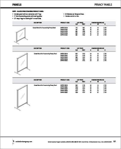 Seating Pricelist